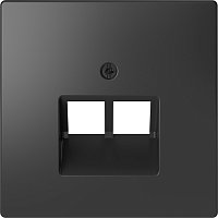 Лицевая панель Schneider Electric Merten D-Life для 2-м. розетки RJ45+RJ45 антрацит